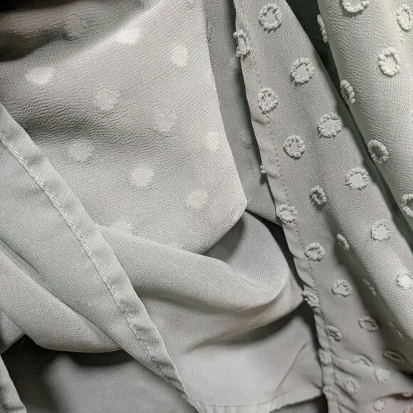 Chico's Sage Green Long Sleeve Blouse - Picture 7 of 9